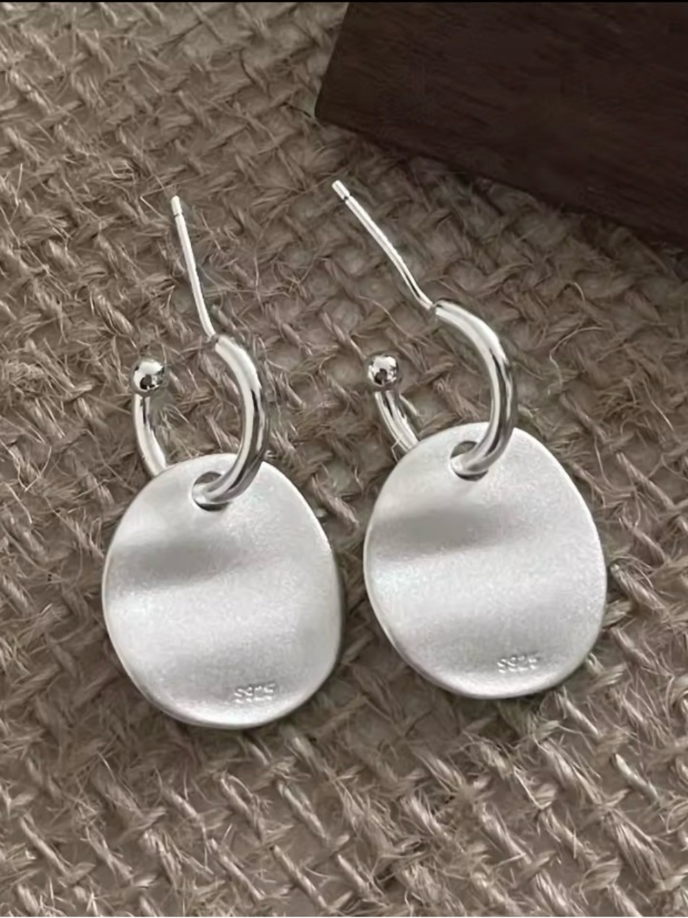 Brushed 925 Sterling Silver Earrings